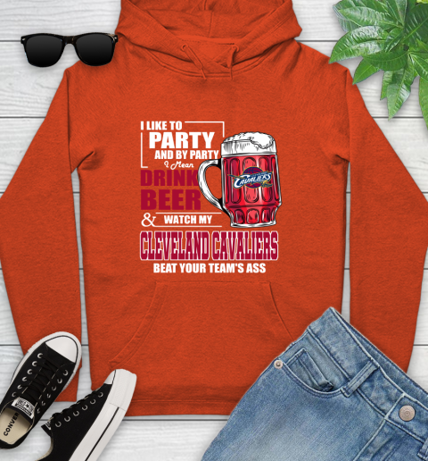 NBA Drink Beer and Watch My Cleveland Cavaliers Beat Your Team's Ass Basketball Youth Hoodie 4