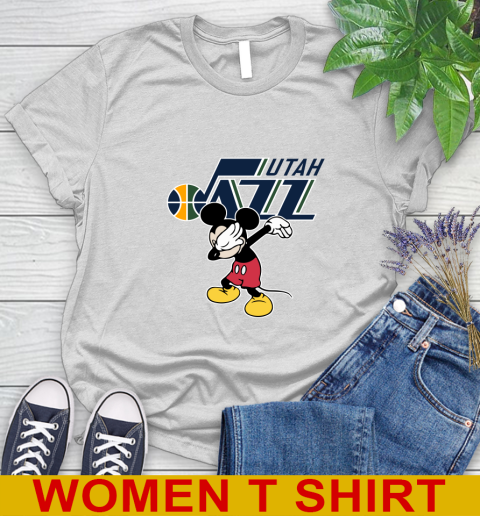 Utah Jazz NBA Basketball Dabbing Mickey Disney Sports Women's T-Shirt