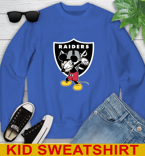 Oakland Raiders NFL Football Dabbing Mickey Disney Sports Youth Sweatshirt 7
