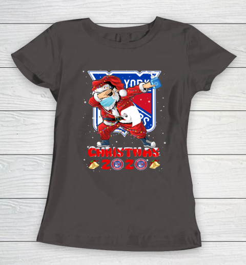 New York Rangers Funny Santa Claus Dabbing Christmas 2020 NHL Women's T-Shirt 7