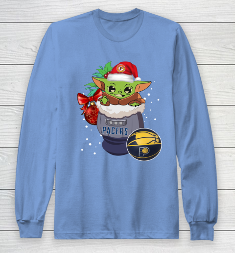 Indiana Pacers Christmas Baby Yoda Star Wars Funny Happy NBA Long Sleeve T-Shirt 11