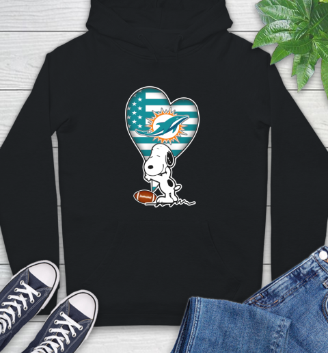 Miami Dolphins NFL Football The Peanuts Movie Adorable Snoopy Hoodie 2