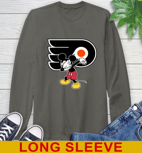 Philadelphia Flyers NHL Hockey Dabbing Mickey Disney Sports Long Sleeve T-Shirt 8