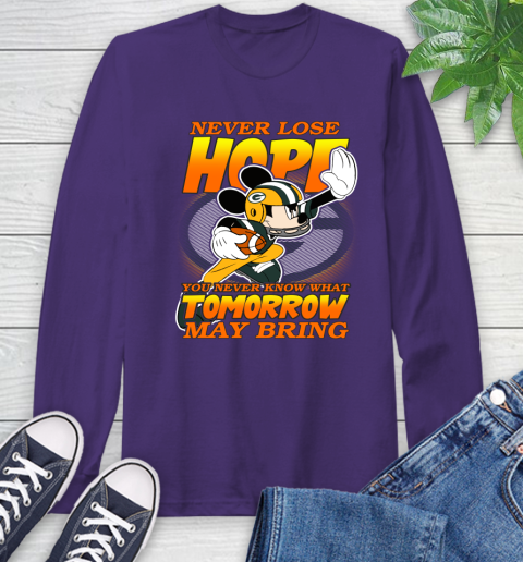 Green Bay Packers NFL Football Mickey Disney Never Lose Hope Long Sleeve T-Shirt 5