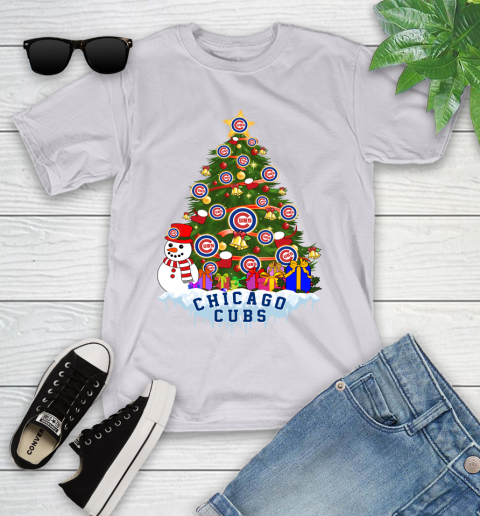 Chicago Cubs Merry Christmas MLB Baseball Sports Youth T-Shirt 4
