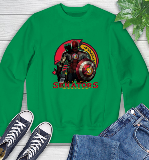 NHL Captain America Thor Spider Man Hawkeye Avengers Endgame Hockey Ottawa Senators Sweatshirt 6
