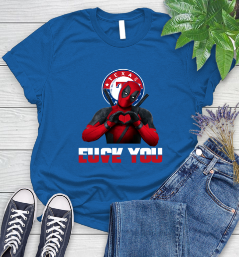 MLB Texas Rangers Deadpool Love You Fuck You Baseball Sports Women's T-Shirt 12