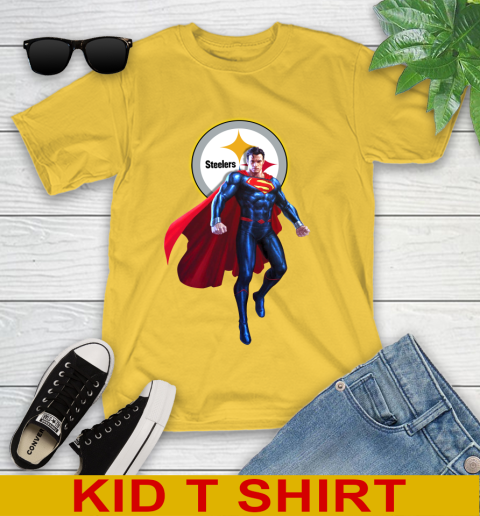 NFL Superman DC Sports Football Pittsburgh Steelers Youth T-Shirt 8