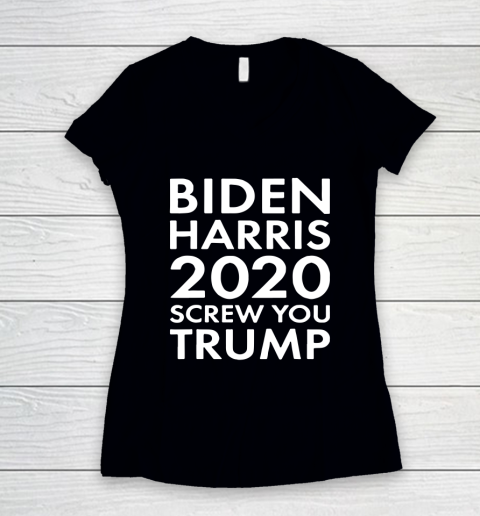 BIDEN HARRIS 2020 Screw You Trump Women's V-Neck T-Shirt