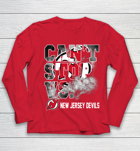 NHL New Jersey Devils Hockey Can't Stop Vs Youth Long Sleeve 8