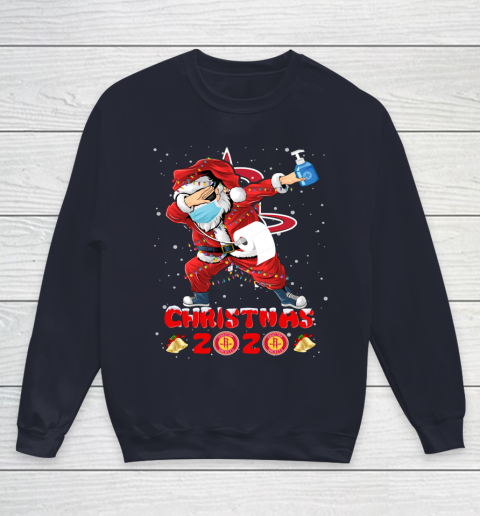 Houston Rockets Funny Santa Claus Dabbing Christmas 2020 NBA Youth Sweatshirt 2