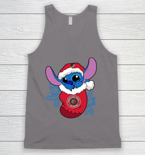 Portland Trail Blazers Christmas Stitch In The Sock Funny Disney NBA Tank Top 7
