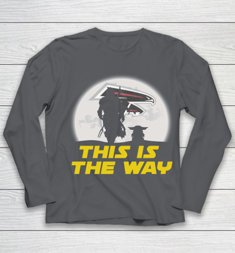 Atlanta Falcons NFL Football Star Wars Yoda And Mandalorian This Is The Way Youth Long Sleeve 6