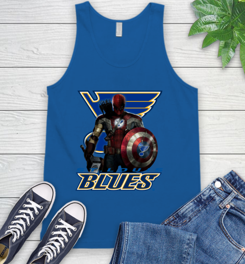 NHL Captain America Thor Spider Man Hawkeye Avengers Endgame Hockey St.Louis Blues Tank Top 5