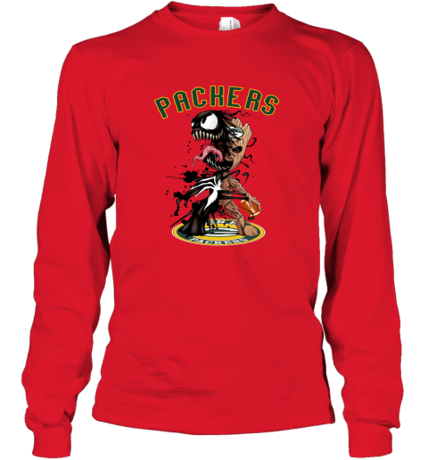NFL Green Bay Packers Football Venom Groot Guardians Of The Galaxy 6QrEVzzJ61R long sleeve tee 14 95 151514 front red