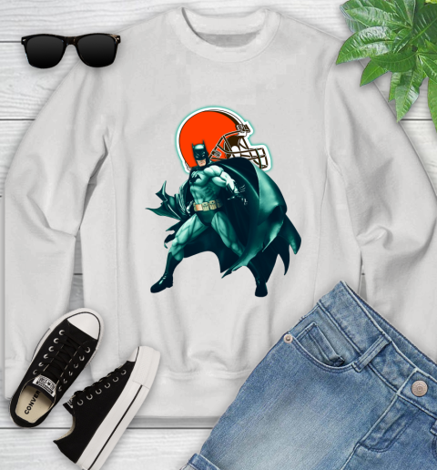 NFL Batman Football Sports Cleveland Browns Youth Sweatshirt