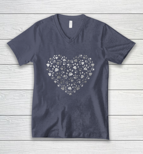 Dog Mom T Shirt Cool Paw Print Heart Women Men Dog Lovers V-Neck T-Shirt 7