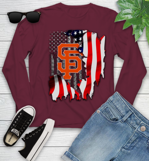San Francisco Giants MLB Baseball American Flag Youth Long Sleeve 6