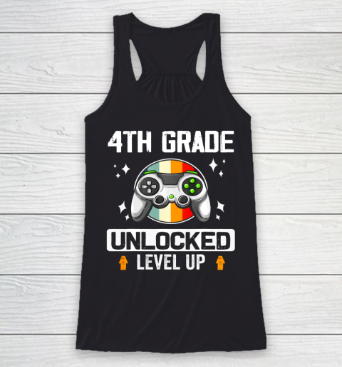 Next Level t shirts 4th Grade Unlocked Level Up Back To School Fourth Grade Gamer Racerback Tank