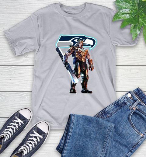 NFL Thanos Gauntlet Avengers Endgame Football Seattle Seahawks T-Shirt 6
