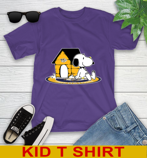 NHL Hockey Nashville Predators Snoopy The Peanuts Movie Shirt Youth T-Shirt 4