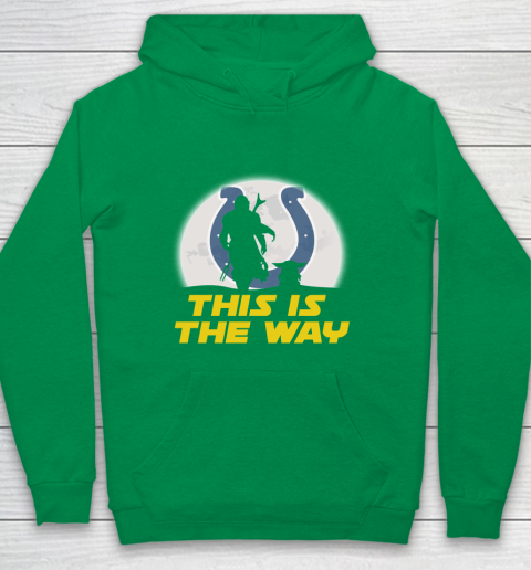 Indianapolis Colts NFL Football Star Wars Yoda And Mandalorian This Is The Way Youth Hoodie 5 Indianapolis Colts NFL Football Star Wars Yoda And Mandalorian This Is The Way Youth Hoodie - Image 5