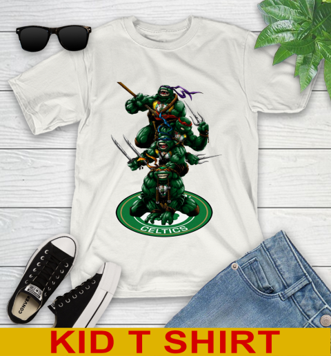 NBA Basketball Boston Celtics Teenage Mutant Ninja Turtles Shirt Youth T-Shirt