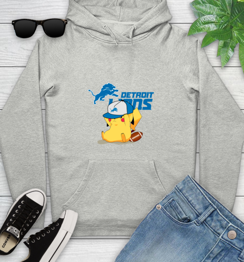 NFL Pikachu Football Sports Detroit Lions Youth Hoodie