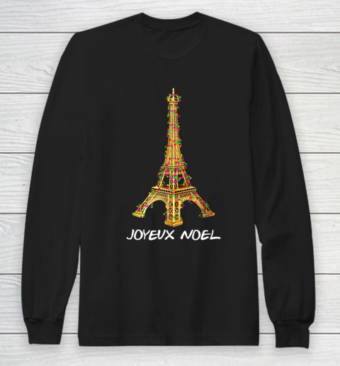 Joyeux Noel French Merry Christmas Eiffel Tower Long Sleeve T-Shirt