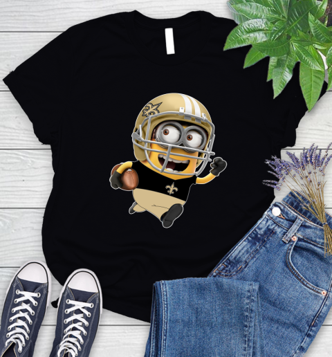 NFL New Orleans Saints Minions Disney Football Sports Women's T-Shirt 2
