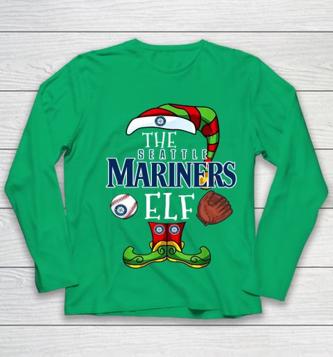 Seattle Mariners Christmas ELF Funny MLB Youth Long Sleeve 4