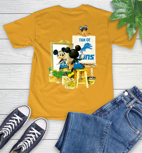 NFL Football Detroit Lions Mickey Drawing Shirt 2