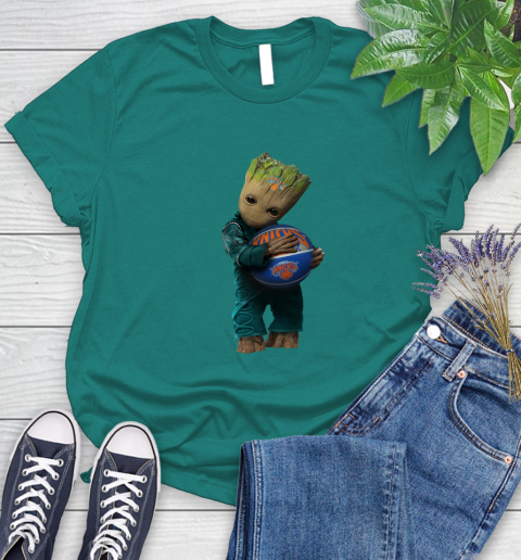 NBA Groot Guardians Of The Galaxy Basketball Sports New York Knicks Women's T-Shirt 12