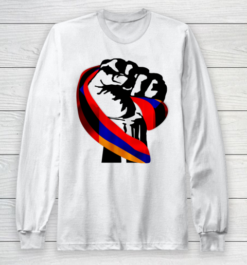 Armenian Pride Flag Fist Resist Long Sleeve T-Shirt