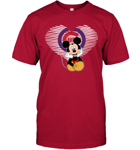 MLB Chicago Cubs The Heart Mickey Mouse Disney Baseball T Shirt