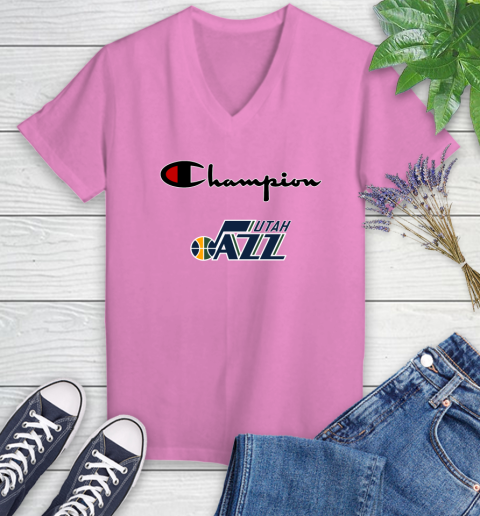 NBA Basketball Utah Jazz Champion Shirt Women's V-Neck T-Shirt 10