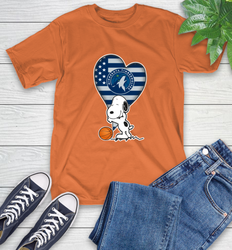 Minnesota Timberwolves NBA Basketball The Peanuts Movie Adorable Snoopy T-Shirt 5