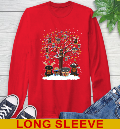 Rottweiler dog pet lover light christmas tree shirt 207