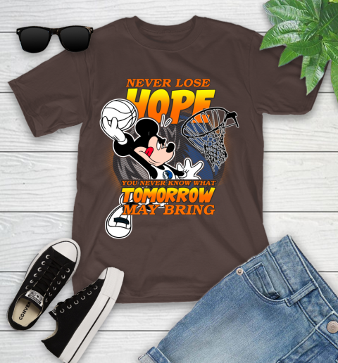 Dallas Mavericks NBA Basketball Mickey Disney Never Lose Hope Youth T-Shirt 7