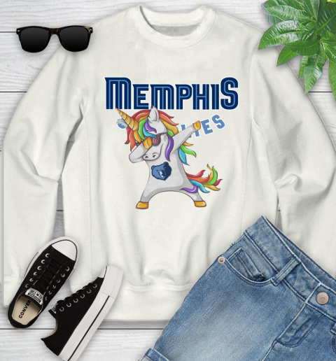 Memphis Grizzlies NBA Basketball Funny Unicorn Dabbing Sports Youth Sweatshirt
