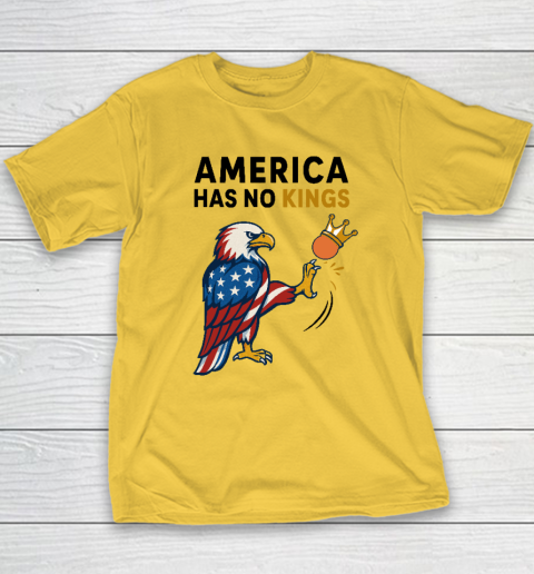 America Has No Kings Eagle Kick Orange Anti Trump Youth T-Shirt 4
