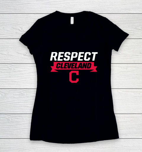 Respect Cleveland Indians Women's V-Neck T-Shirt