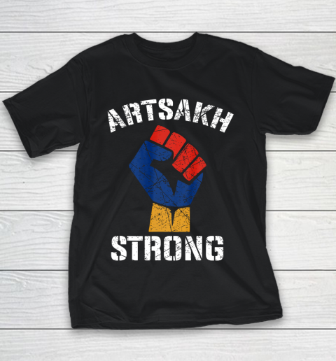 Distressed Artsakh Strong Artsakh is Armenia Armenian Flag Youth T-Shirt