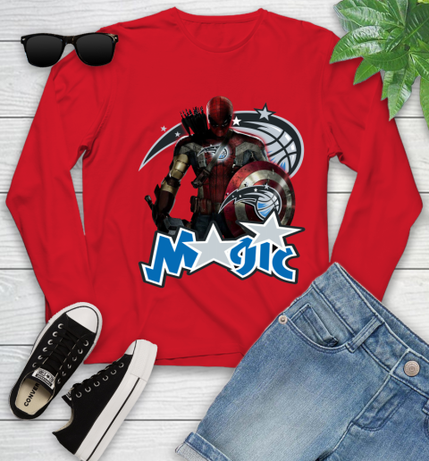 Philadelphia 76ers NBA Basketball Captain America Thor Spider Man Hawkeye Avengers Youth Long Sleeve 11