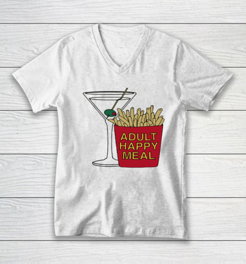 Adult Happy Meal Martini And Fries V-Neck T-Shirt