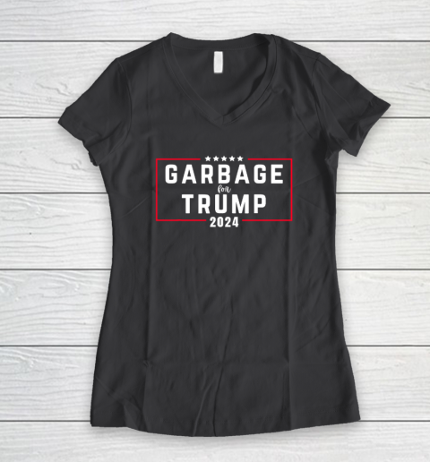 Garbage For Trump 2024 Women's V-Neck T-Shirt 4