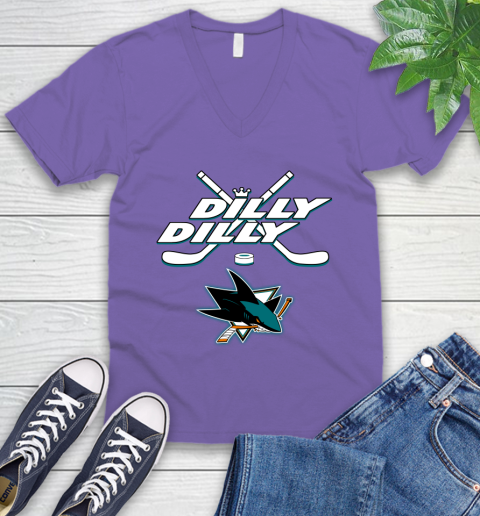 NHL San Jose Sharks Dilly Dilly Hockey Sports V-Neck T-Shirt 10