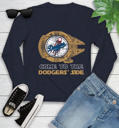 MLB Come To The Los Angeles Dodgers Side Star Wars Baseball Sports Youth Long Sleeve 2