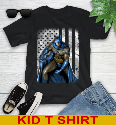 Tennessee Titans NFL Football Batman DC American Flag Shirt Youth T-Shirt