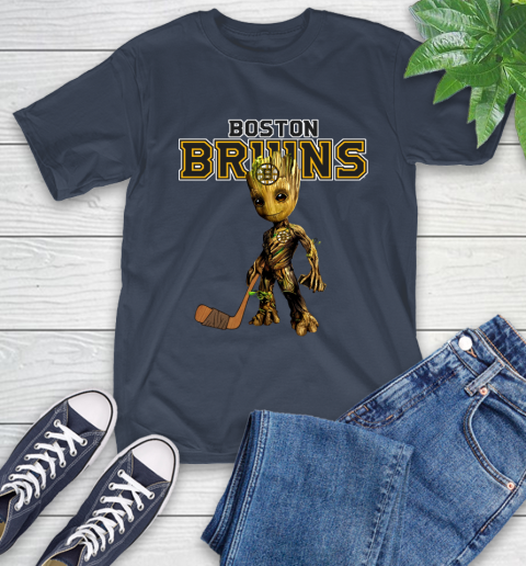 Boston Bruins NHL Hockey Groot Marvel Guardians Of The Galaxy T-Shirt 4